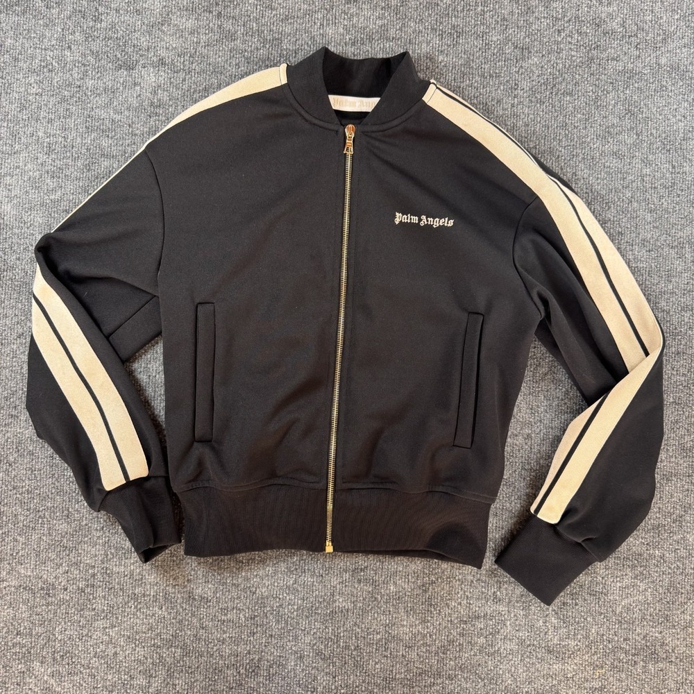 Palm Angels Black Track Jacket Small Women's  Zip Up Sportswear Casual Retro